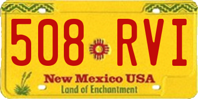 NM license plate 508RVI