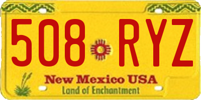 NM license plate 508RYZ