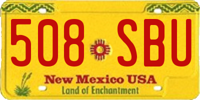 NM license plate 508SBU