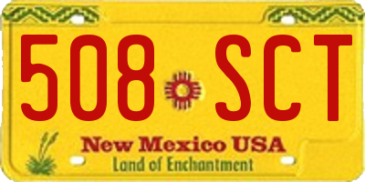 NM license plate 508SCT