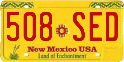 NM license plate 508SED