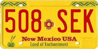 NM license plate 508SEK