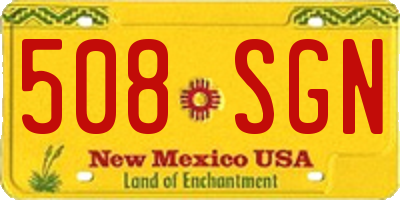 NM license plate 508SGN