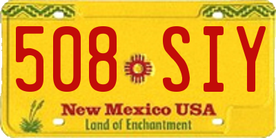 NM license plate 508SIY
