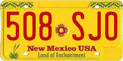 NM license plate 508SJO