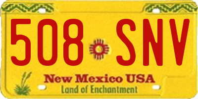 NM license plate 508SNV