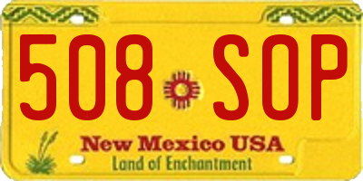 NM license plate 508SOP