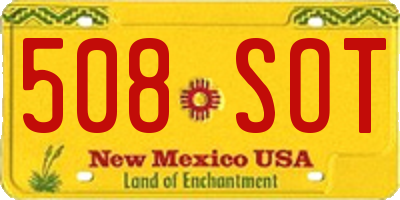 NM license plate 508SOT