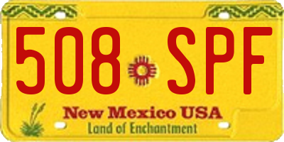 NM license plate 508SPF