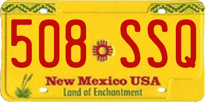 NM license plate 508SSQ