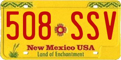 NM license plate 508SSV