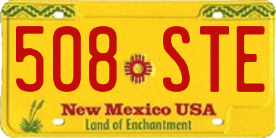 NM license plate 508STE