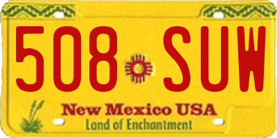 NM license plate 508SUW