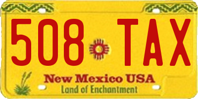 NM license plate 508TAX