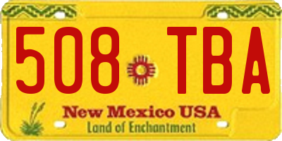 NM license plate 508TBA