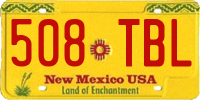 NM license plate 508TBL