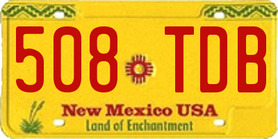 NM license plate 508TDB