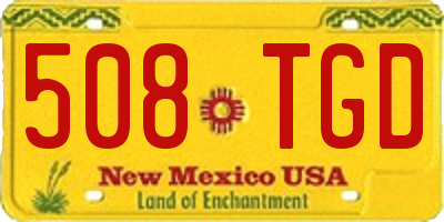 NM license plate 508TGD