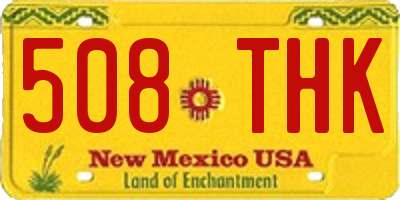 NM license plate 508THK