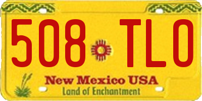 NM license plate 508TLO