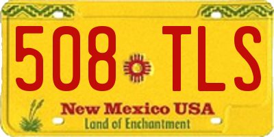NM license plate 508TLS