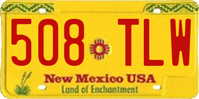 NM license plate 508TLW