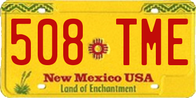 NM license plate 508TME