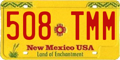 NM license plate 508TMM
