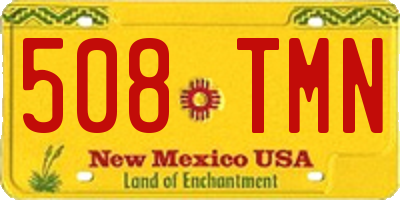 NM license plate 508TMN