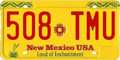NM license plate 508TMU