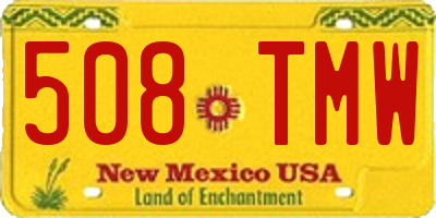 NM license plate 508TMW