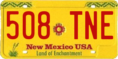 NM license plate 508TNE