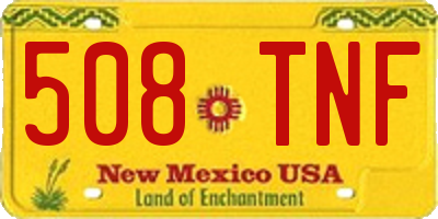 NM license plate 508TNF