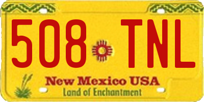 NM license plate 508TNL