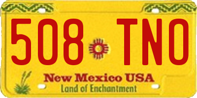 NM license plate 508TNO