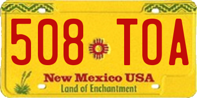 NM license plate 508TOA