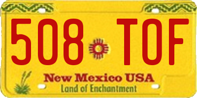 NM license plate 508TOF