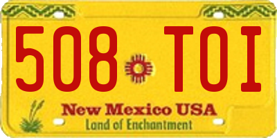 NM license plate 508TOI