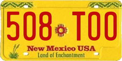 NM license plate 508TOO