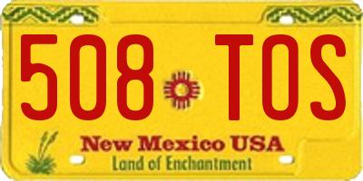 NM license plate 508TOS