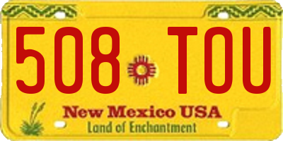 NM license plate 508TOU