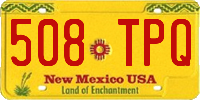 NM license plate 508TPQ