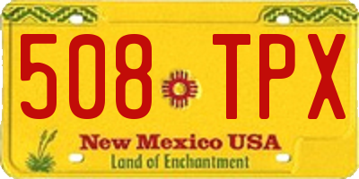 NM license plate 508TPX