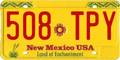 NM license plate 508TPY