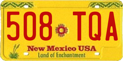 NM license plate 508TQA