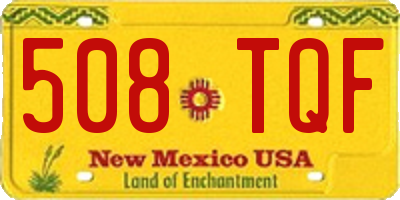NM license plate 508TQF