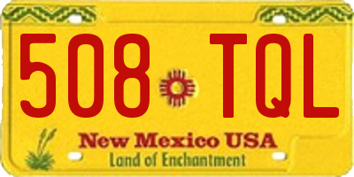 NM license plate 508TQL