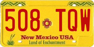 NM license plate 508TQW