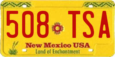 NM license plate 508TSA