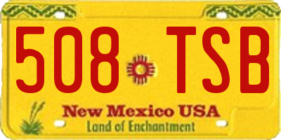 NM license plate 508TSB